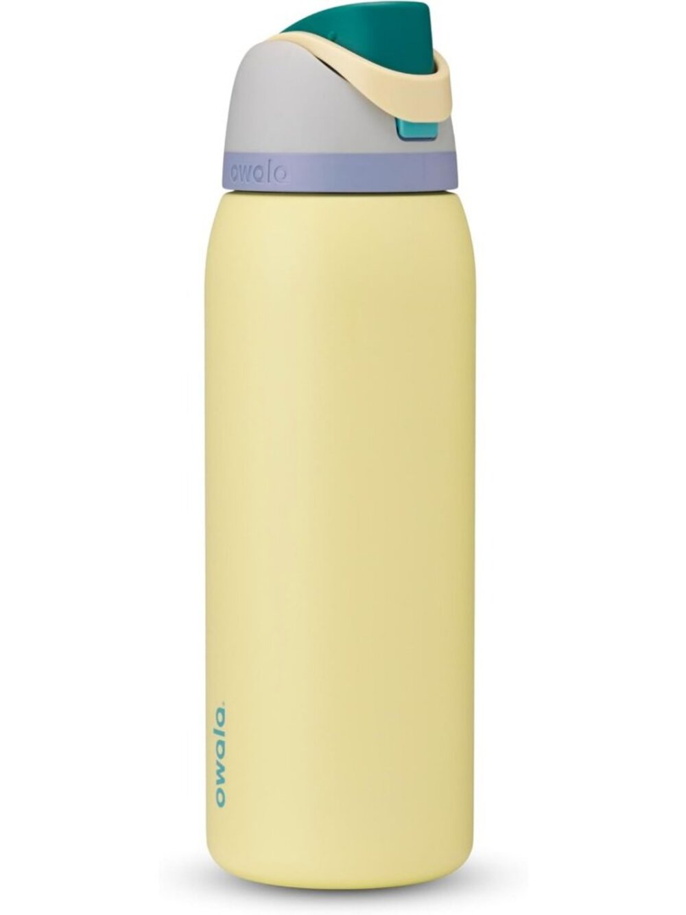Stainless Steel 40oz Water Bottle - FreeSip Design - Grey & Yellow Colorful